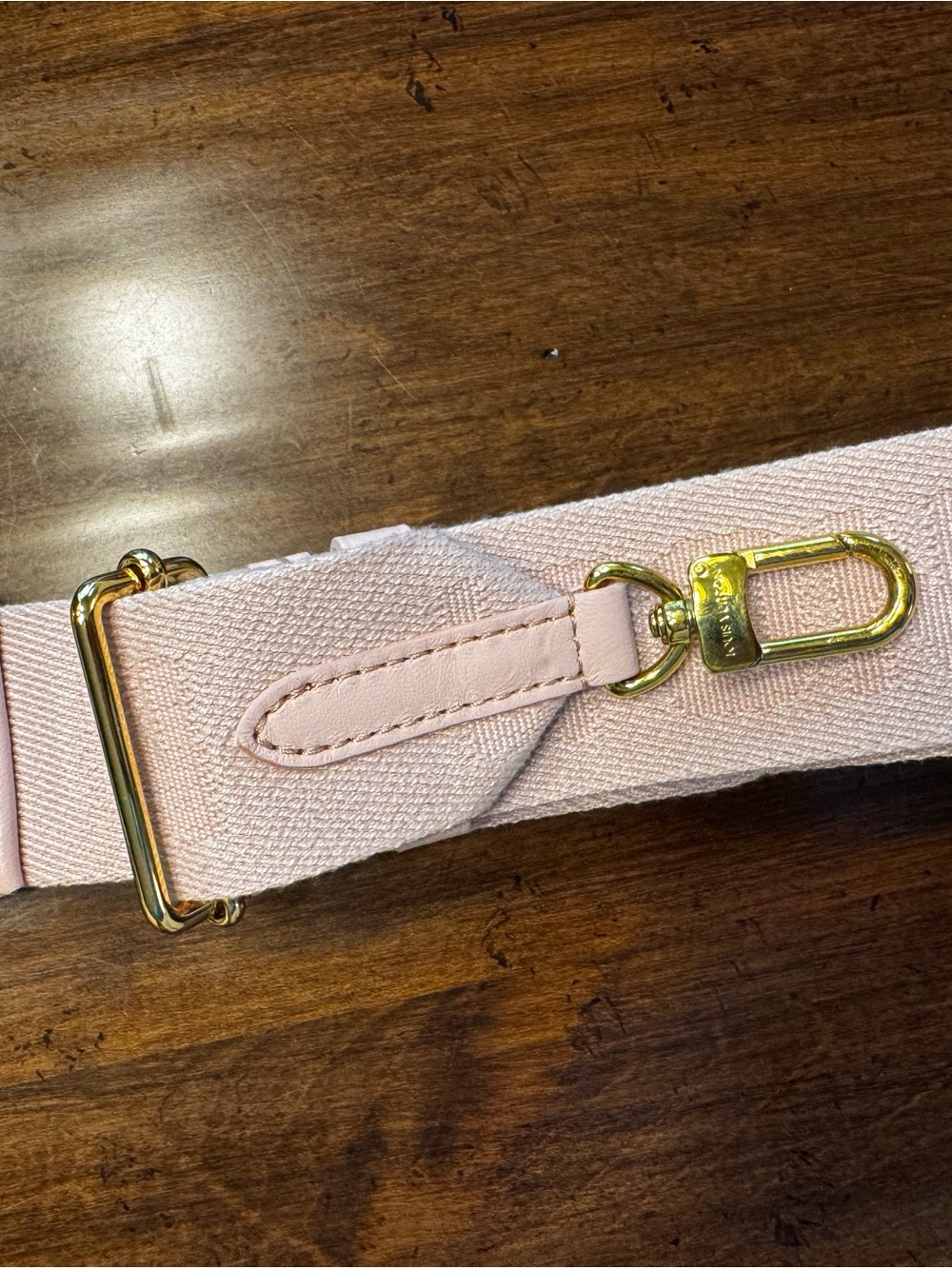 Louis Vuitton Pale Pink Adjustable Guitar Style Bag Strap with Gold Hardware - Picture 4 of 5